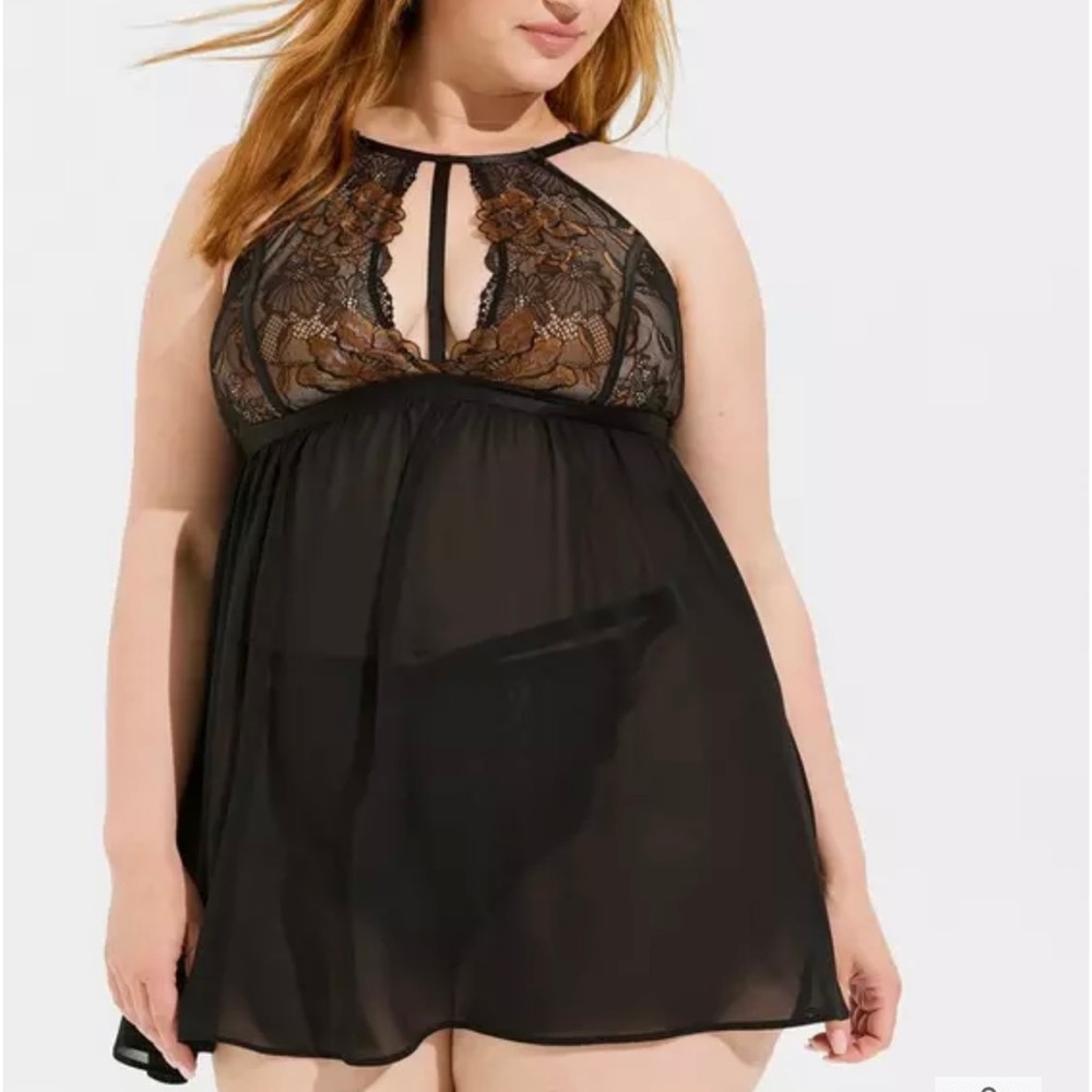 NWT Torrid Lingerie Lace High Neck Babydoll